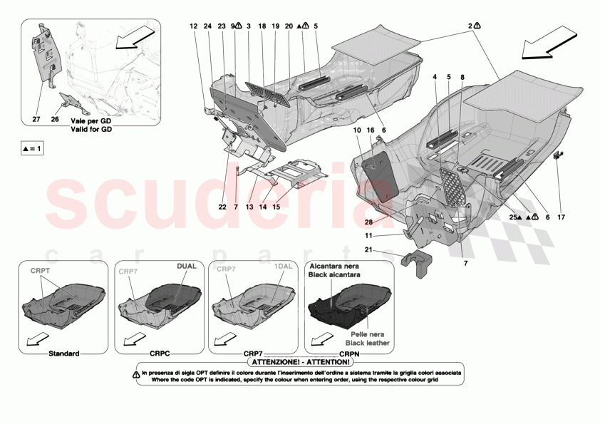 PASSENGER COMPARTMENT MATS of Ferrari Ferrari 12Cilindri Spider