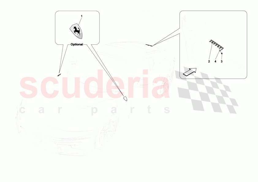 BADGES of Ferrari Ferrari 12Cilindri Spider