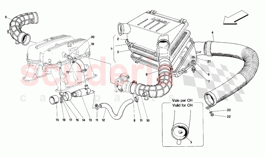 AIR INTAKE of Ferrari Ferrari 348 (2.7 Motronic)