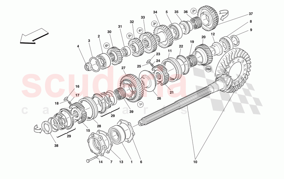 LAY SHAFT GEARS of Ferrari Ferrari 550 Maranello (2011-2012)