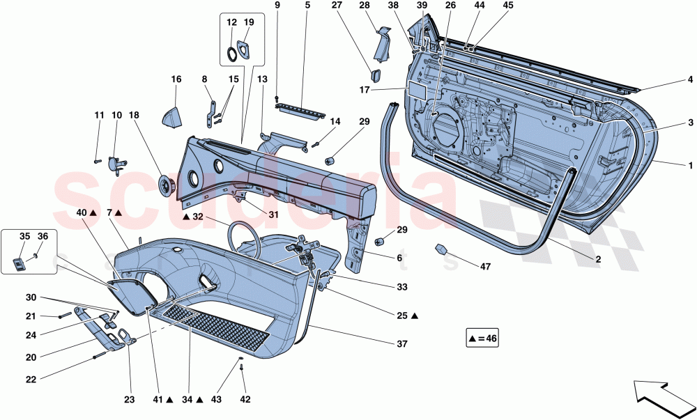 DOORS - SUBSTRUCTURE AND TRIM of Ferrari Ferrari F12 TDF