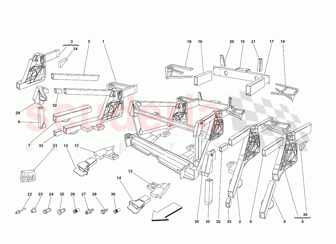 Frame - Central Elements Sub-Groups of Ferrari Ferrari 430 Challenge (2006)
