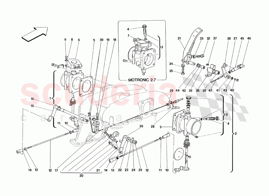 Throttle Housing and Linkage of Ferrari Ferrari 348 TS (1993)