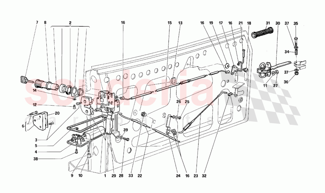 Door - Locking device of Ferrari Ferrari 512 TR