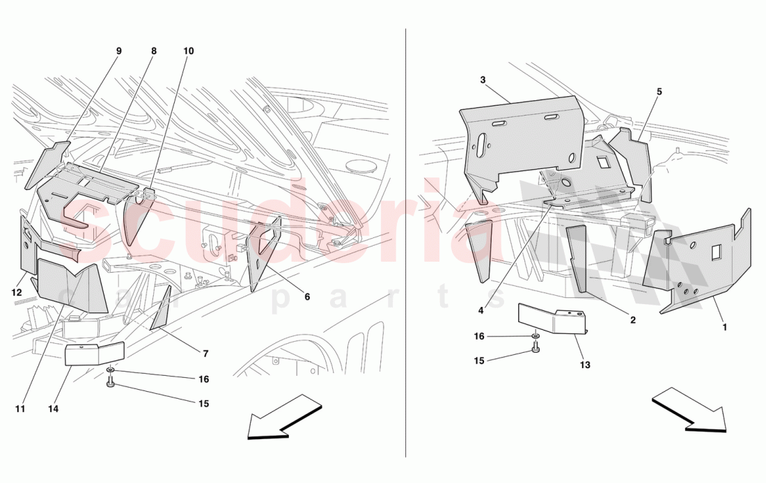 ENGINE COMPARTMENT FIRE-PROOF INSULATIONS -Valid for GD- of Ferrari Ferrari 550 Maranello (2011-2012)