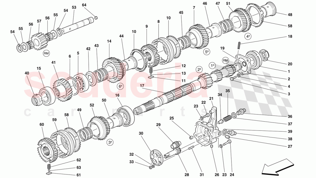 MAIN SHAFT GEARS AND GEARBOX OIL PUMP -Not for 456 GTA- of Ferrari Ferrari 456 GT/GTA