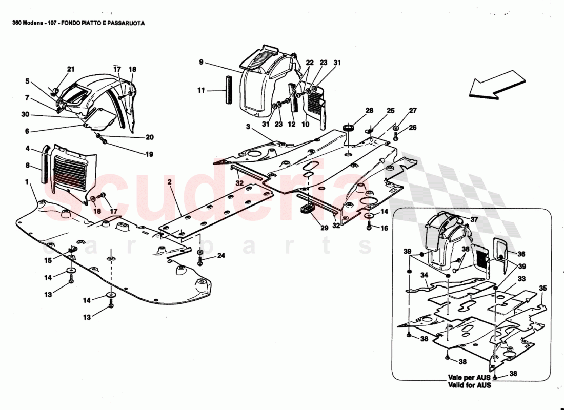 FLAT FLOOR PAN AND WHEELHOUSE of Ferrari Ferrari 360 Modena