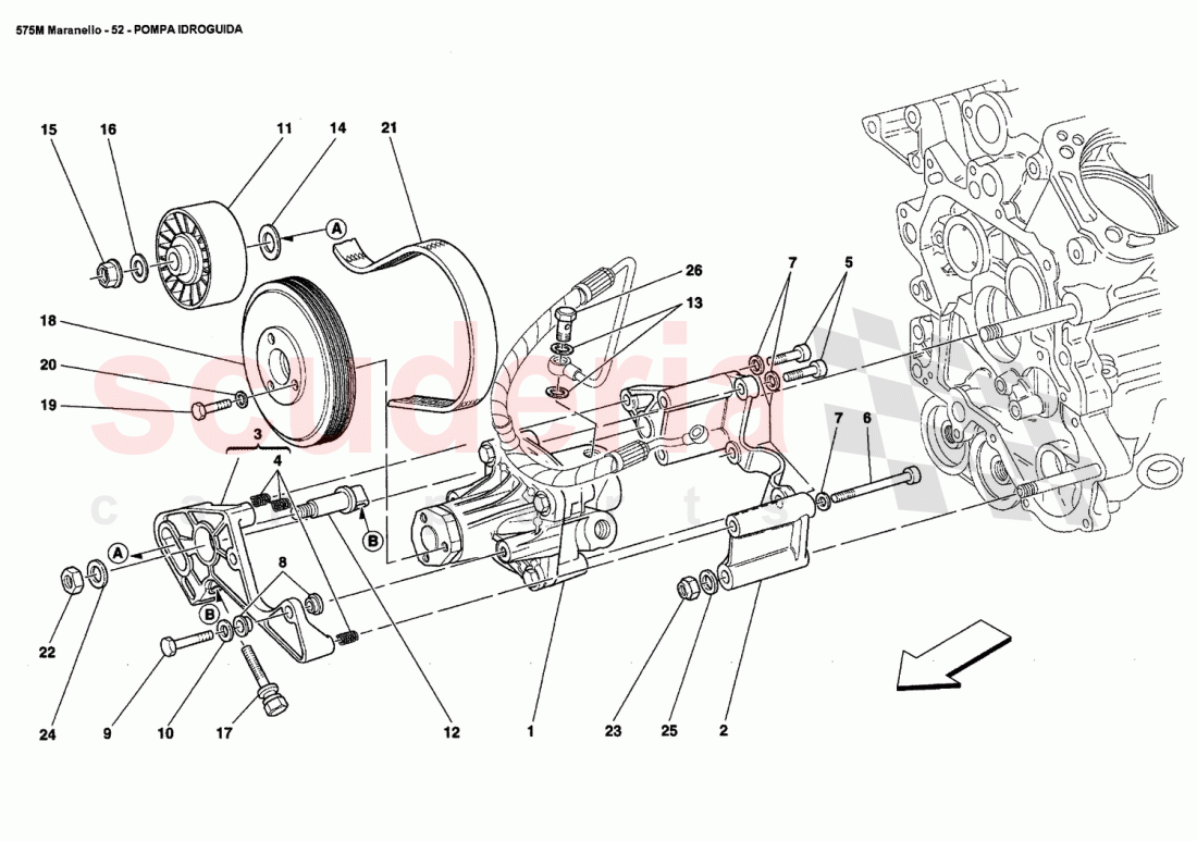 HYDRAULIC STEERING PUMPS of Ferrari Ferrari 575M Maranello