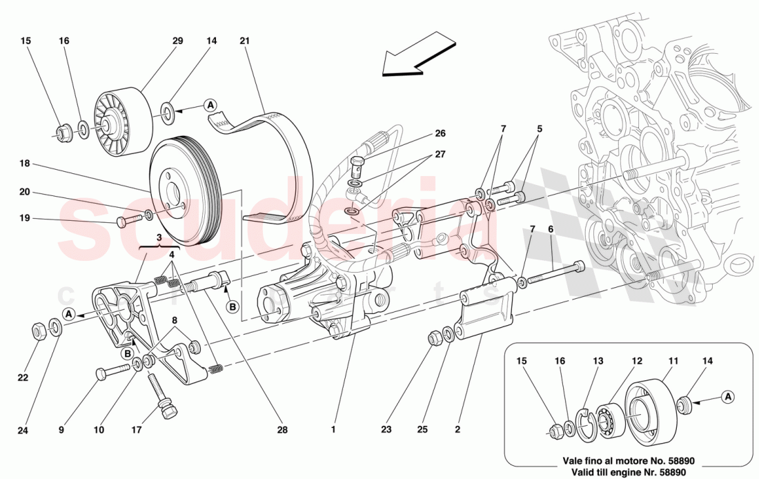 HYDRAULIC STEERING PUMPS of Ferrari Ferrari 550 Maranello (2011-2012)