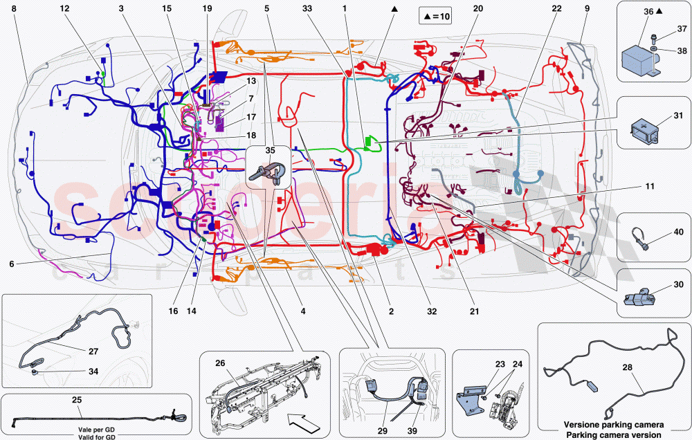 MAIN WIRING HARNESSES of Ferrari Ferrari 458 Italia
