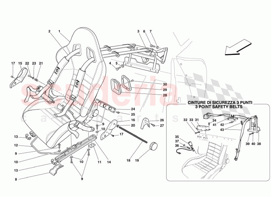 Racing Seat-4 Point Belts of Ferrari Ferrari 575 Superamerica