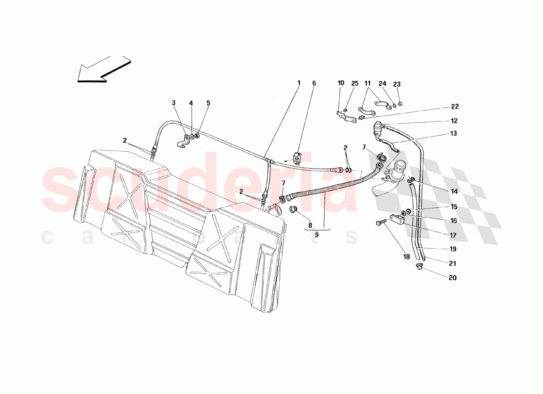 Gasoline Vent System - Not for Catalytic Vehicles of Ferrari Ferrari 348 TS (1993)