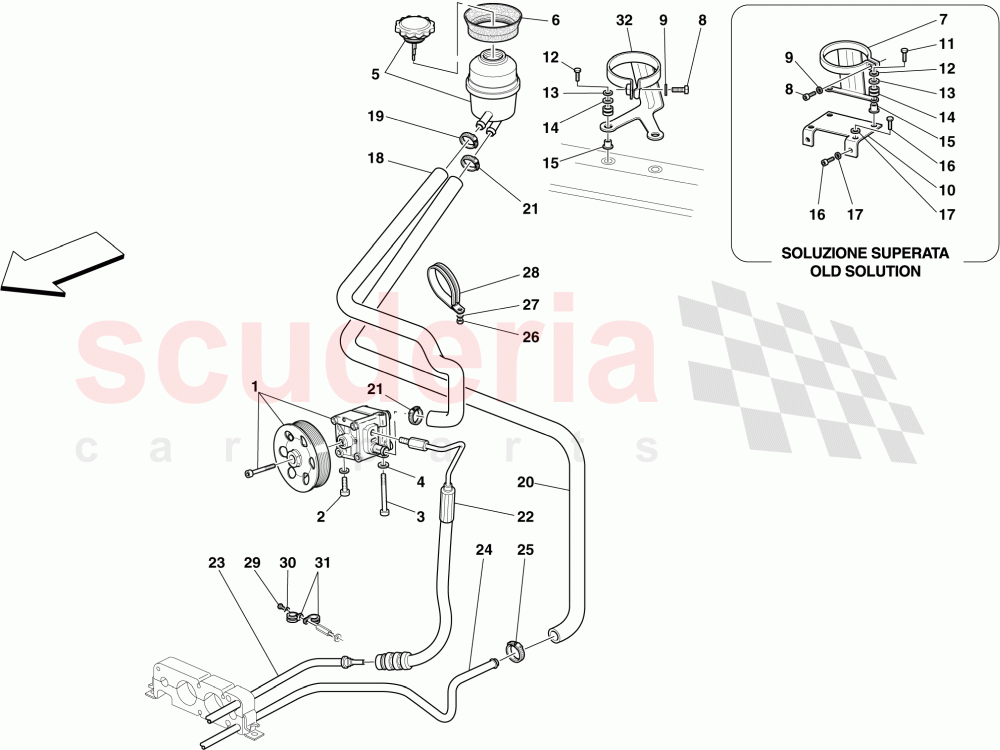 POWER STEERING PUMP AND RESERVOIR of Ferrari Ferrari 430 Spider