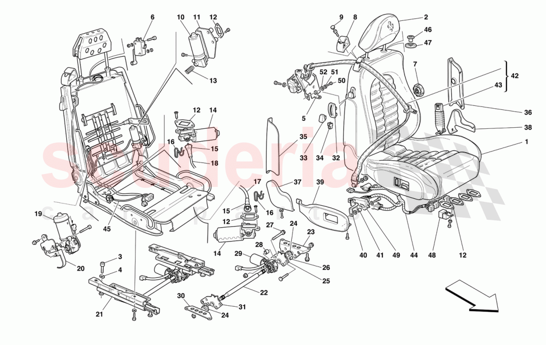 SEAT AND SAFETY BELTS -COMFORT- of Ferrari Ferrari 550 Maranello (2011-2012)