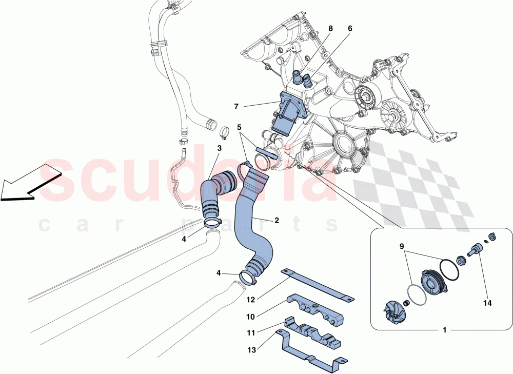 COOLING - WATER PUMP of Ferrari Ferrari 458 Speciale Aperta