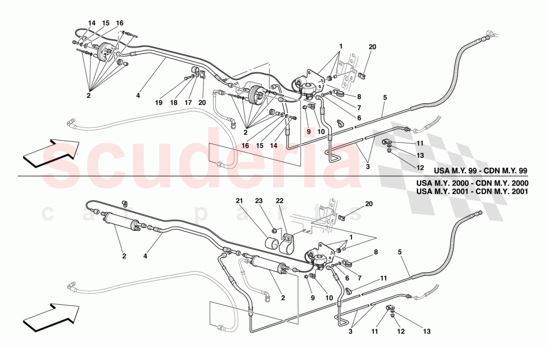 FUEL COOLING SYSTEM -Valid for USA M.Y. 99, CDN M.Y. 99, USA M.Y. 2000, CDN M.Y. 2000, USA M.Y. 2001 of Ferrari Ferrari 550 Maranello (2011-2012)