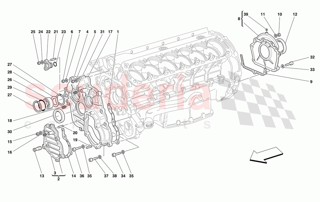 CRANKCASE - COVERS of Ferrari Ferrari 550 Maranello (2011-2012)