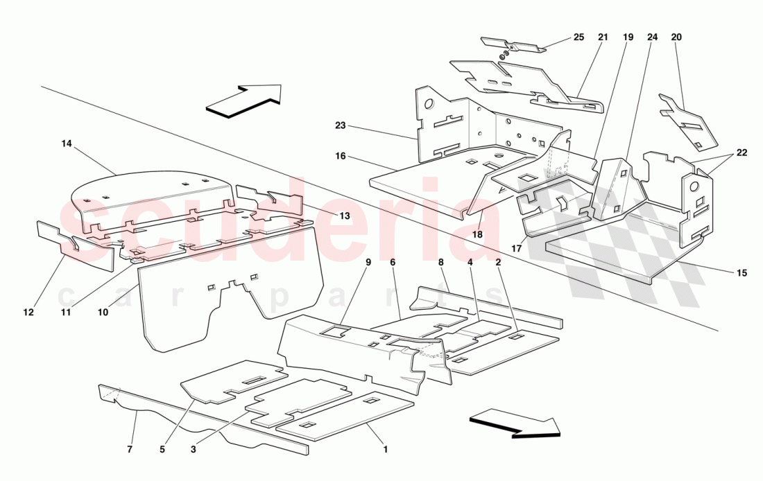 PASSENGERS COMPARTMENT INSULATIONS -Valid for GD- of Ferrari Ferrari 550 Maranello (2011-2012)
