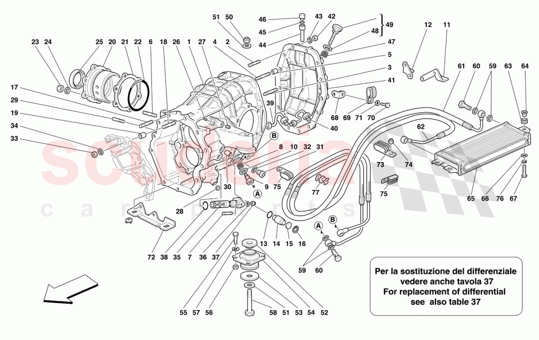 DIFFERENTIAL CARRIER AND CLUTCH COOLING RADIATOR of Ferrari Ferrari 550 Maranello (2011-2012)