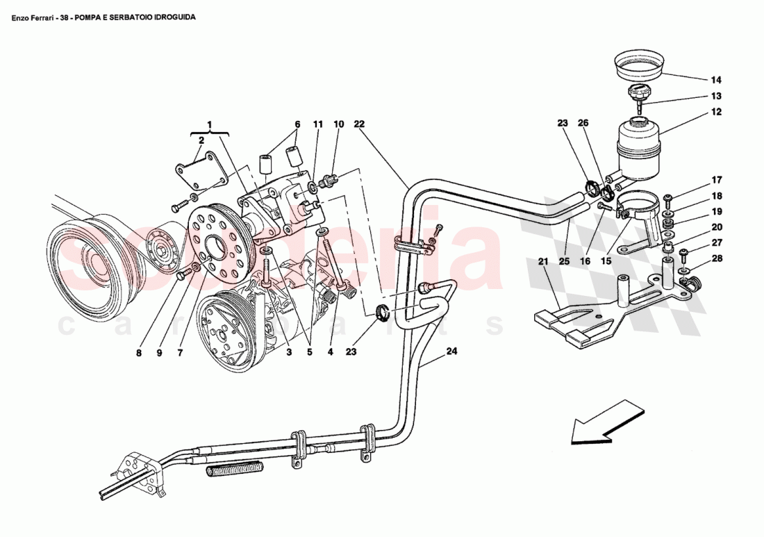 HYDRAULIC STEERING PUMP AND TANK of Ferrari Ferrari Enzo