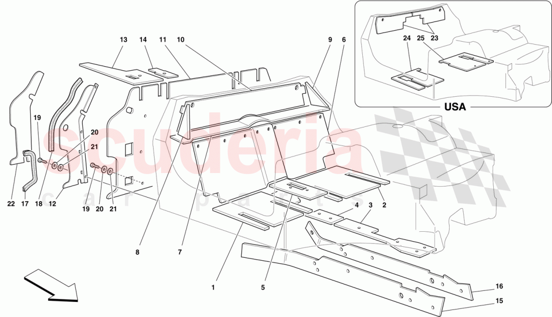 PASSENGERS COMPARTMENT INSULATIONS of Ferrari Ferrari F50