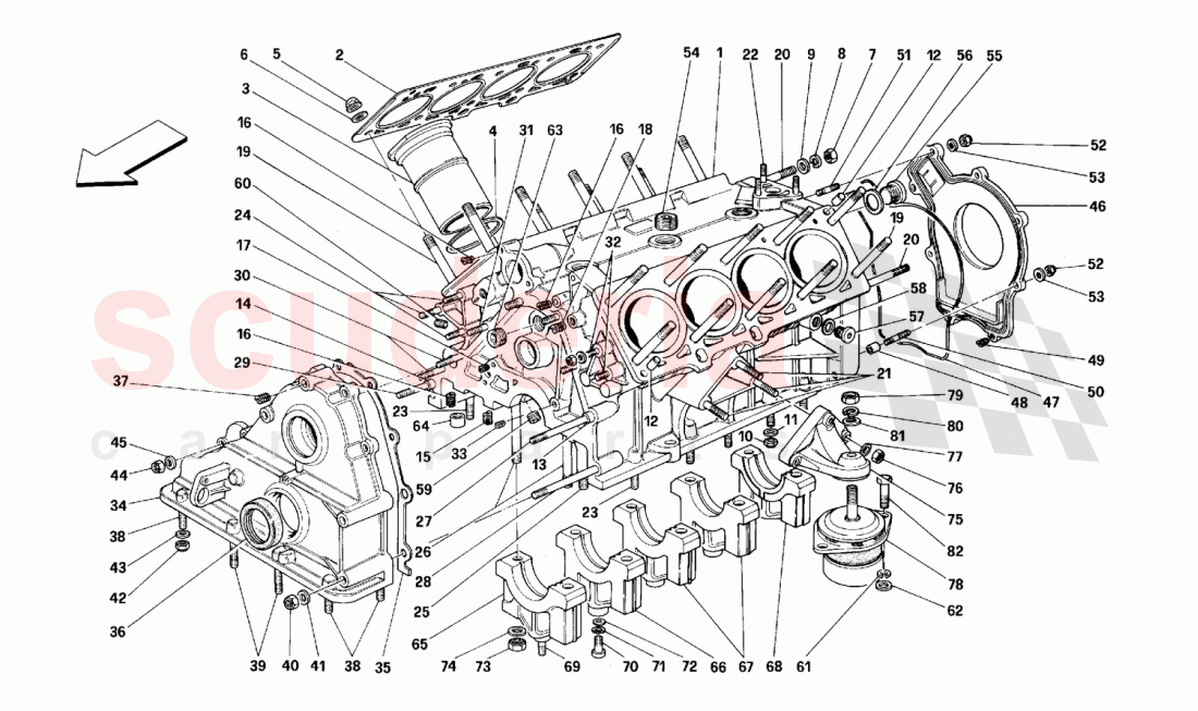 CRANKCASE of Ferrari Ferrari 348 (2.7 Motronic)