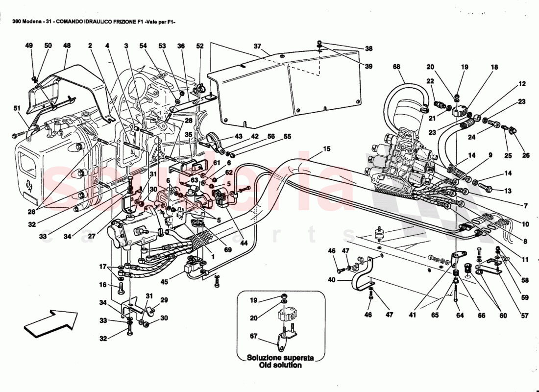 F1 CLUTCH HYDRAULIC CONTROL -Valid far F1- of Ferrari Ferrari 360 Modena