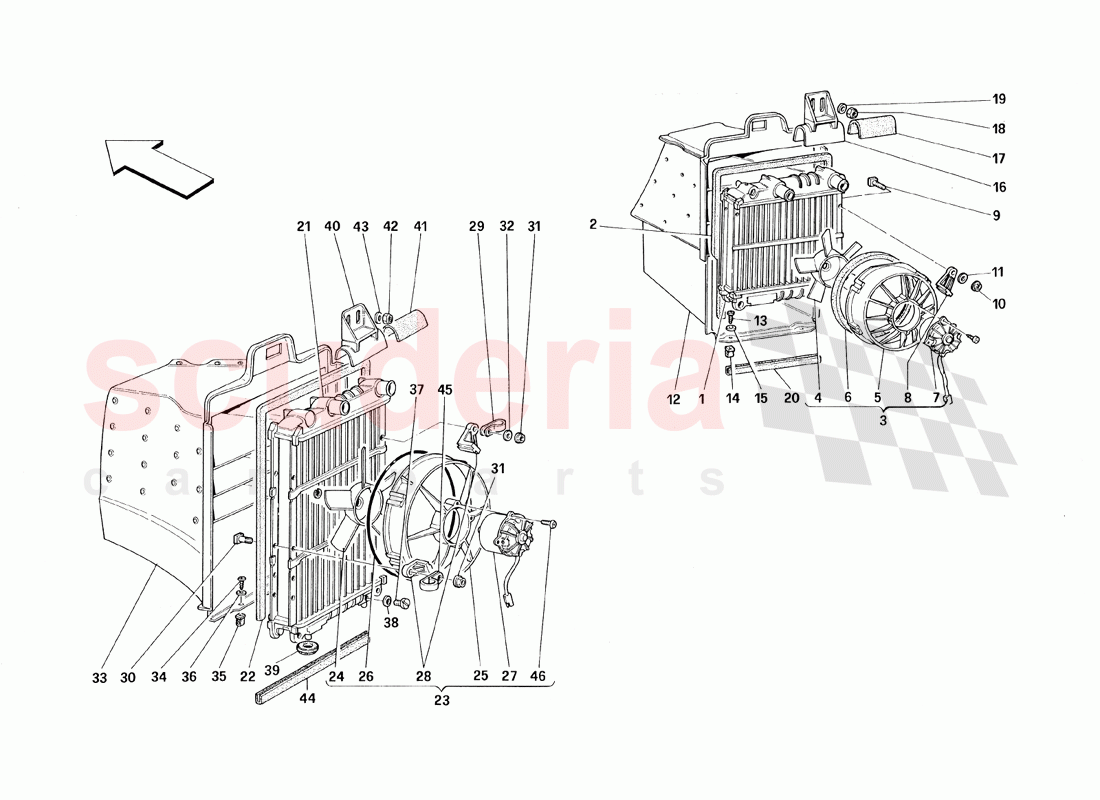 Cooling System Radiators of Ferrari Ferrari 348 TS (1993)