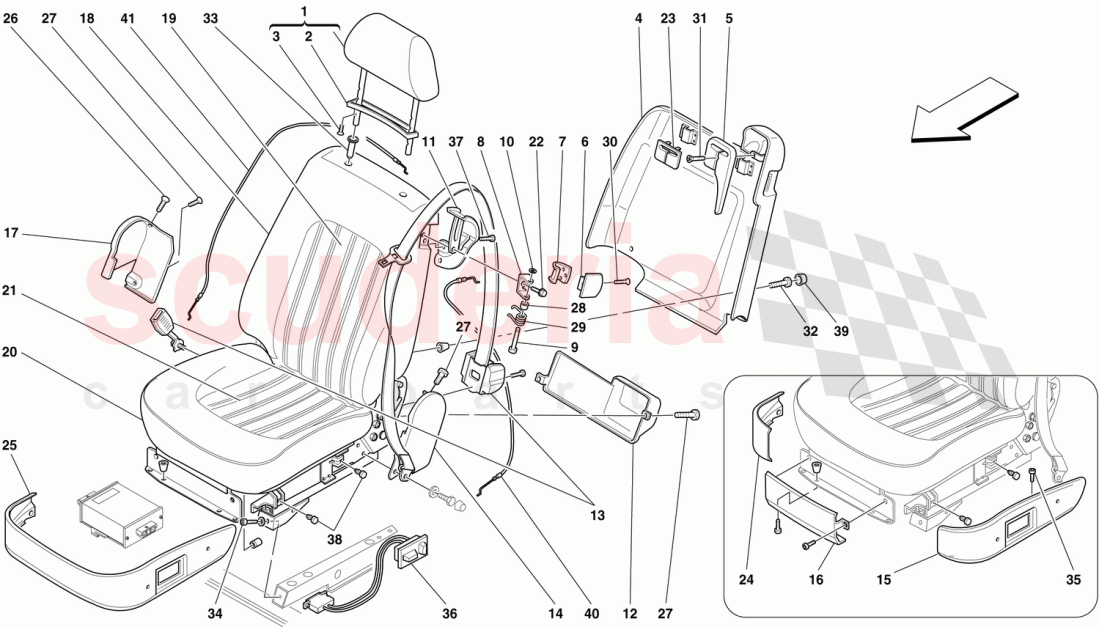 FRONT SEATS AND SEAT BELTS of Ferrari Ferrari 456 GT/GTA