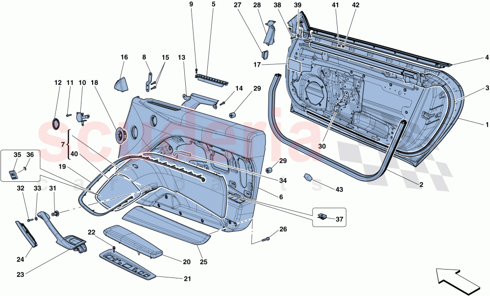 DOORS - SUBSTRUCTURE AND TRIM of Ferrari Ferrari F12 Berlinetta