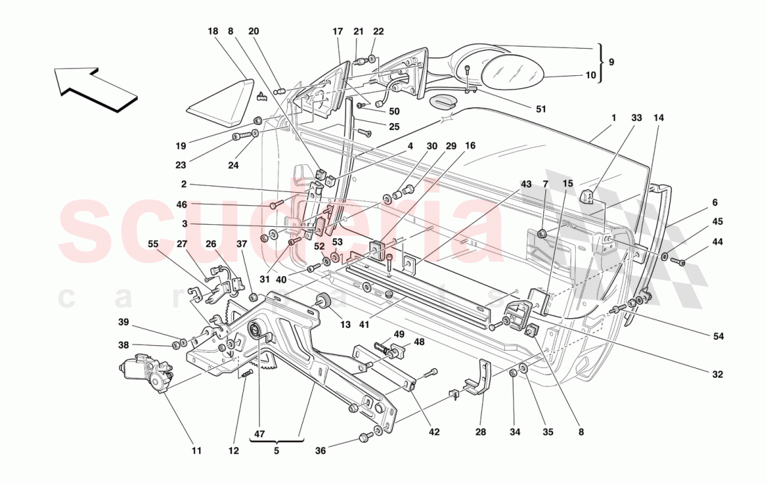 DOORS - POWER WINDOW AND REARVIEW MIRROR of Ferrari Ferrari 550 Maranello (2011-2012)