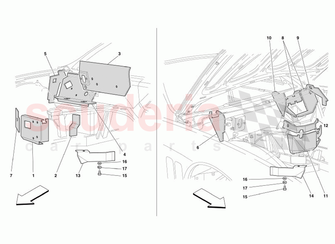 Engine Compartment Fire-Proof Insulations -Not for GD- of Ferrari Ferrari 575 Superamerica