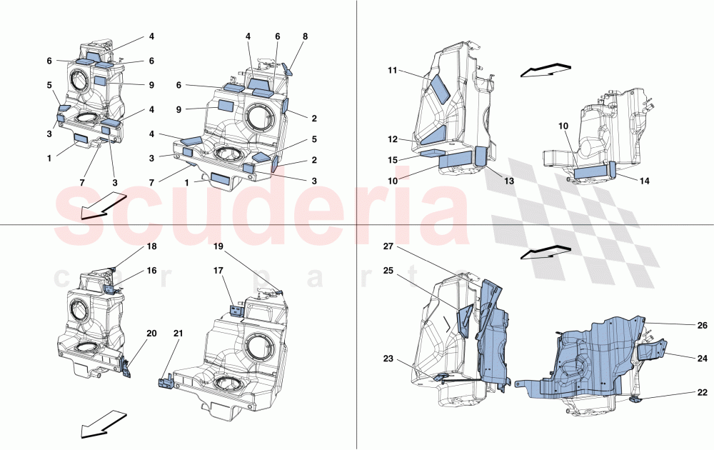 FUEL TANKS - FASTENERS AND GUARDS of Ferrari Ferrari 488 Spider
