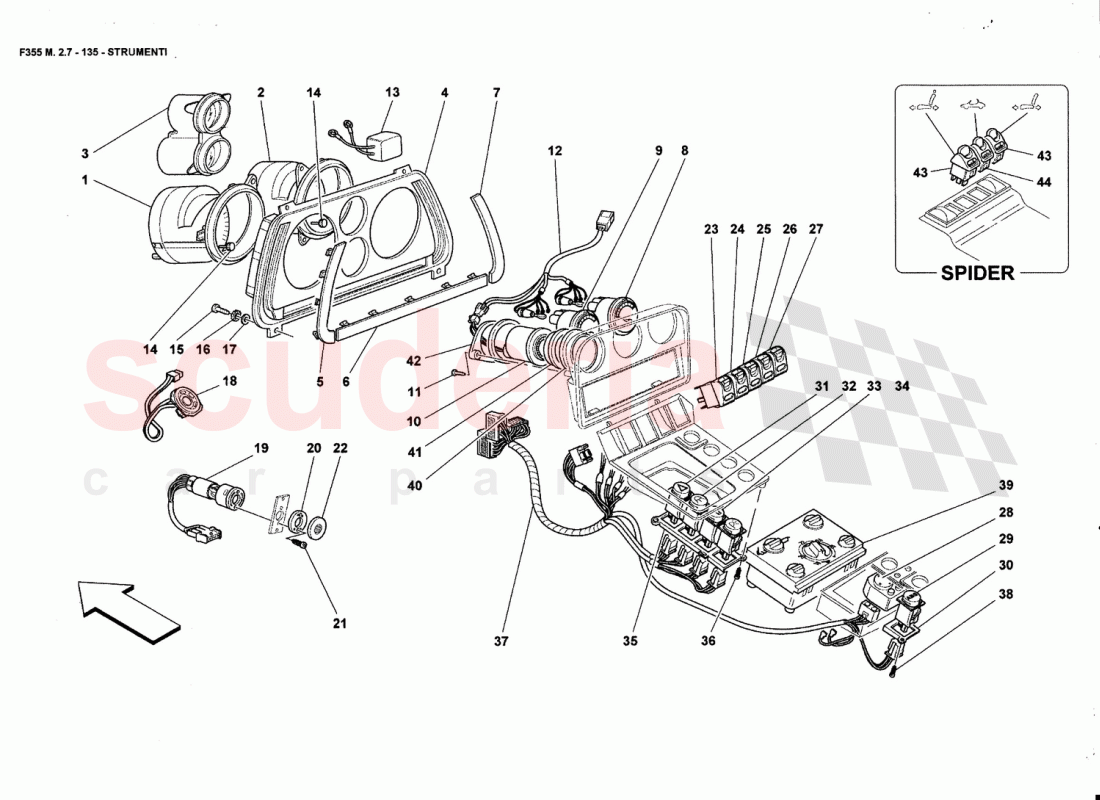 INSTRUMENTS of Ferrari Ferrari 355 (2.7 Motronic)