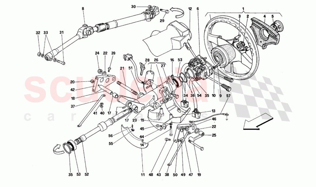 Steering column of Ferrari Ferrari 512 TR