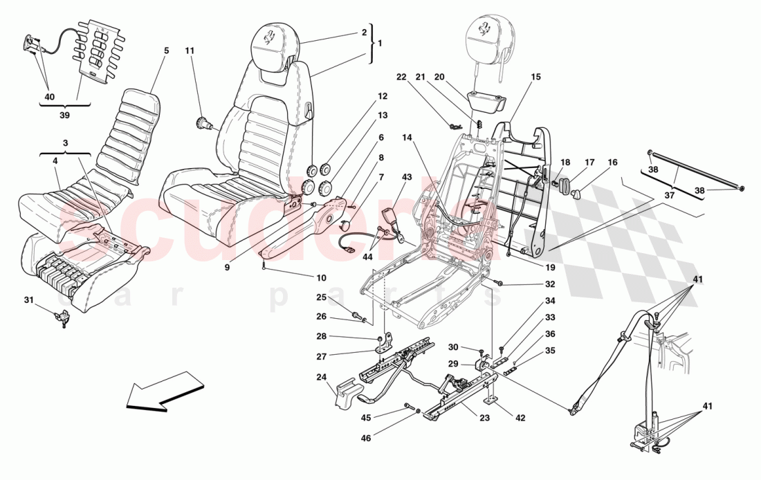 MANUAL SEAT - SAFETY BELTS of Ferrari Ferrari 360 Spider