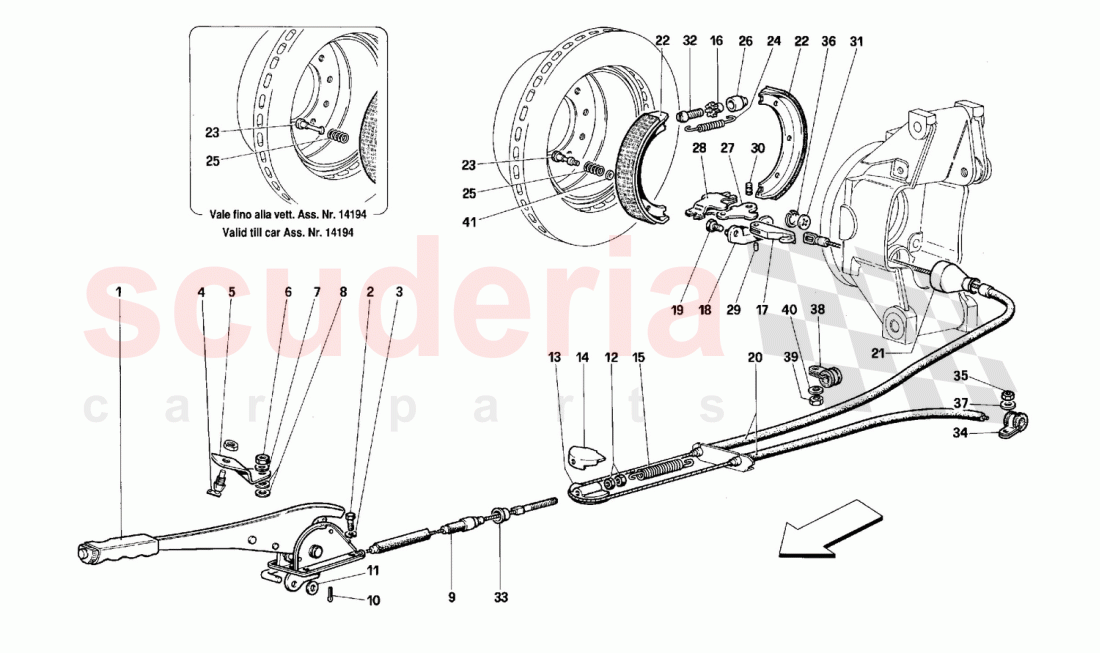Hand - brake control of Ferrari Ferrari 512 TR