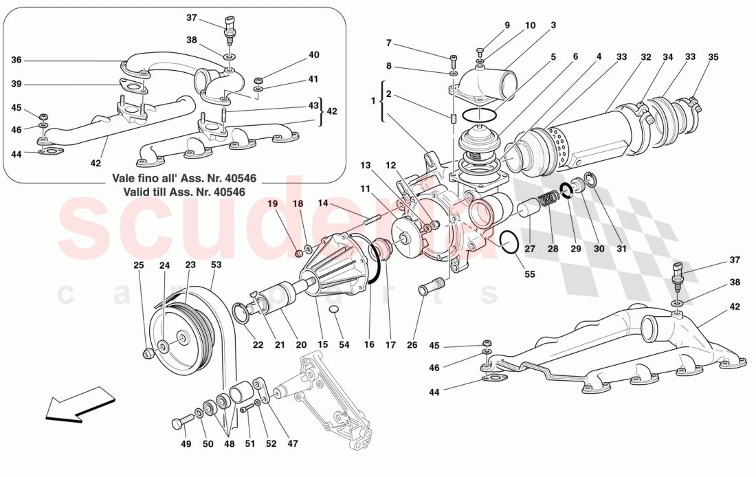 WATER PUMP AND OIL/WATER HEAT EXCHANGER of Ferrari Ferrari 360 Spider