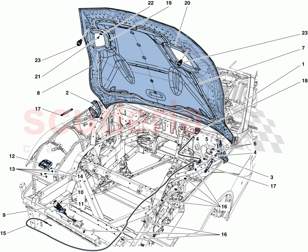 FRONT LID AND OPENING MECHANISM of Ferrari Ferrari F12 TDF