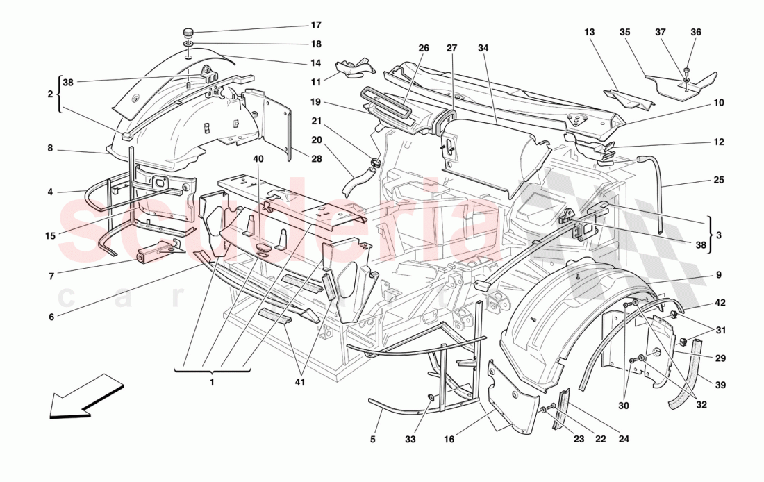 FRONT STRUCTURES AND COMPONENTS of Ferrari Ferrari 550 Maranello (2011-2012)