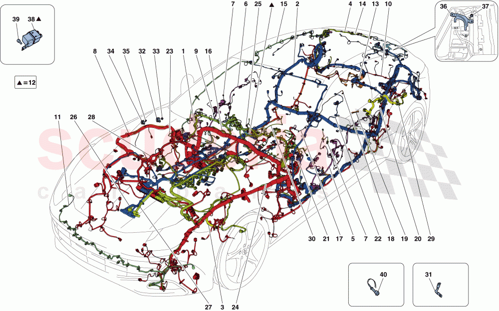 MAIN WIRING HARNESSES of Ferrari Ferrari FF