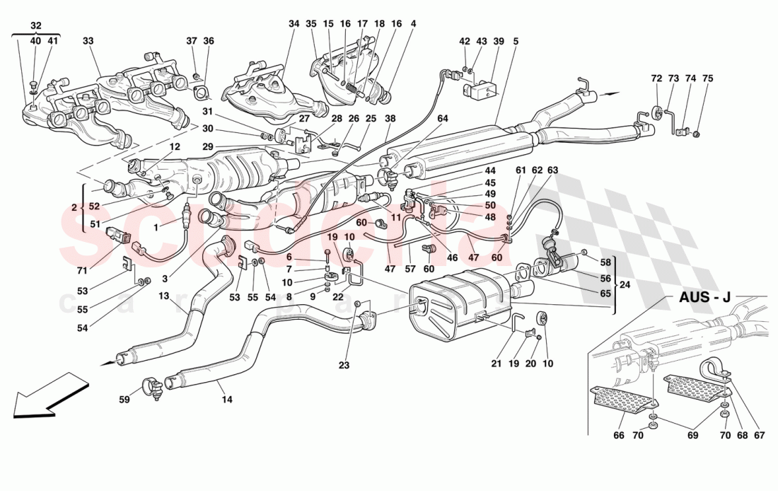 EXHAUST SYSTEM of Ferrari Ferrari 550 Maranello (2011-2012)