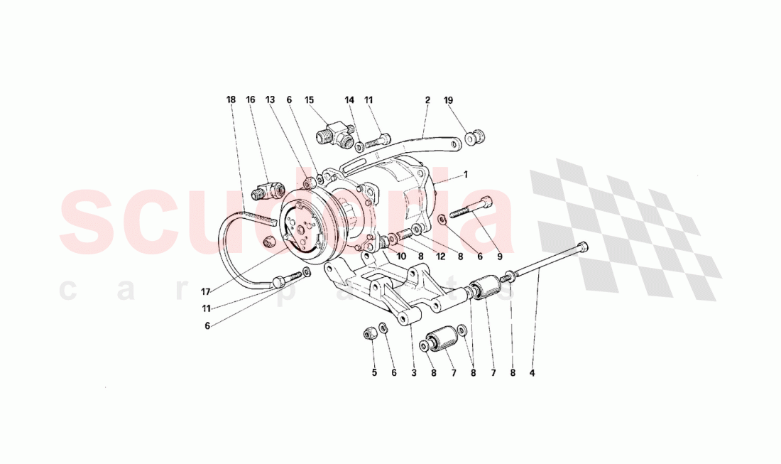 Air conditioned compressor of Ferrari Ferrari F40