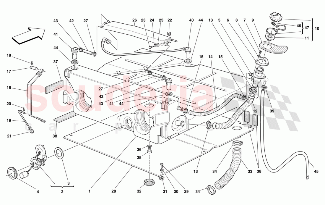 FUEL TANK -Not for USA and CDN- of Ferrari Ferrari 550 Barchetta