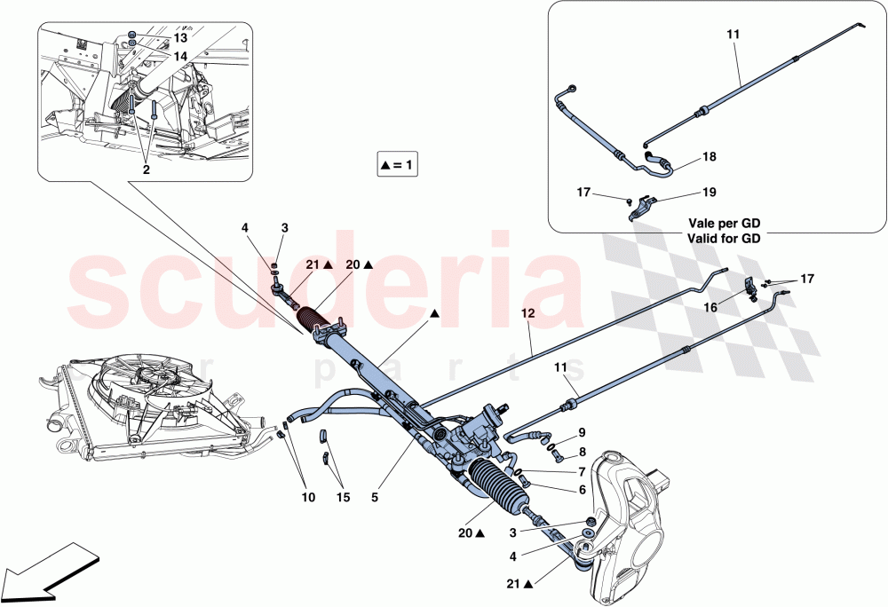 HYDRAULIC POWER STEERING BOX of Ferrari Ferrari 458 Speciale Aperta