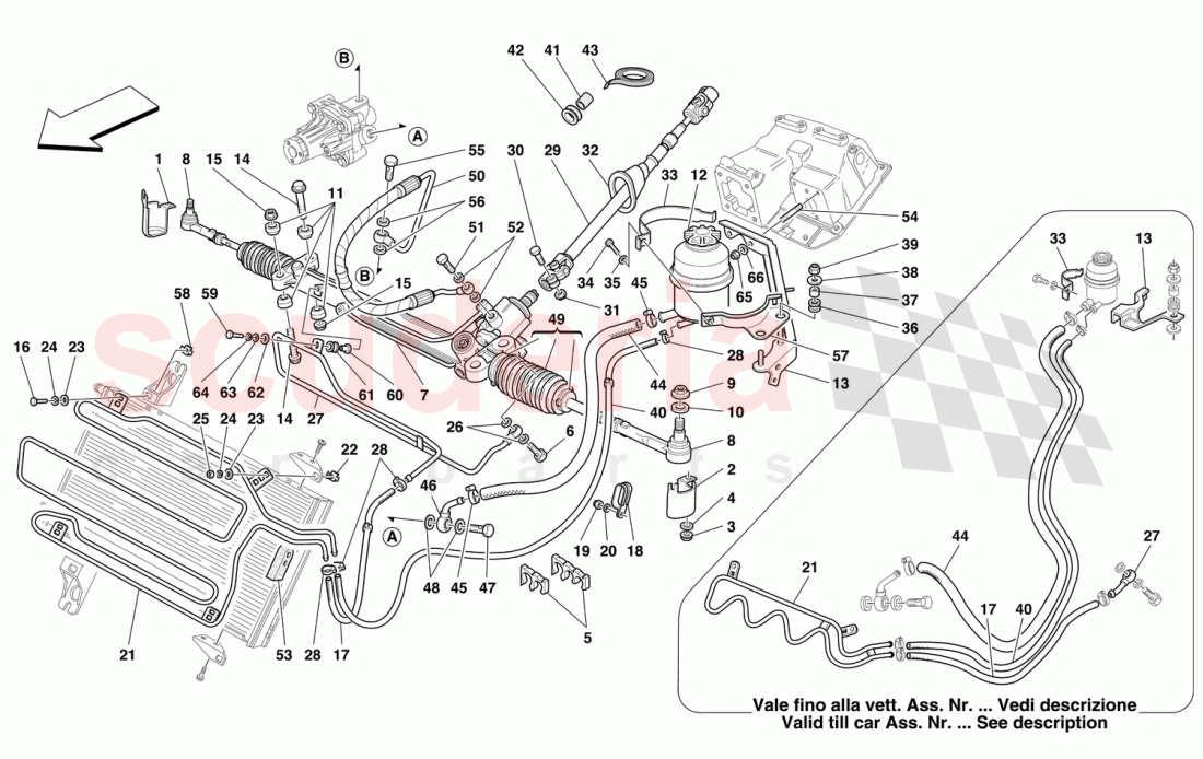 HYDRAULIC STEERING BOX AND SERPENTINE of Ferrari Ferrari 550 Maranello (2011-2012)