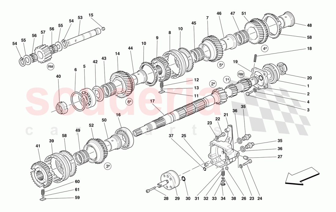MAIN SHAFT GEARS AND CLUTCH OIL PUMP of Ferrari Ferrari 550 Maranello (2011-2012)