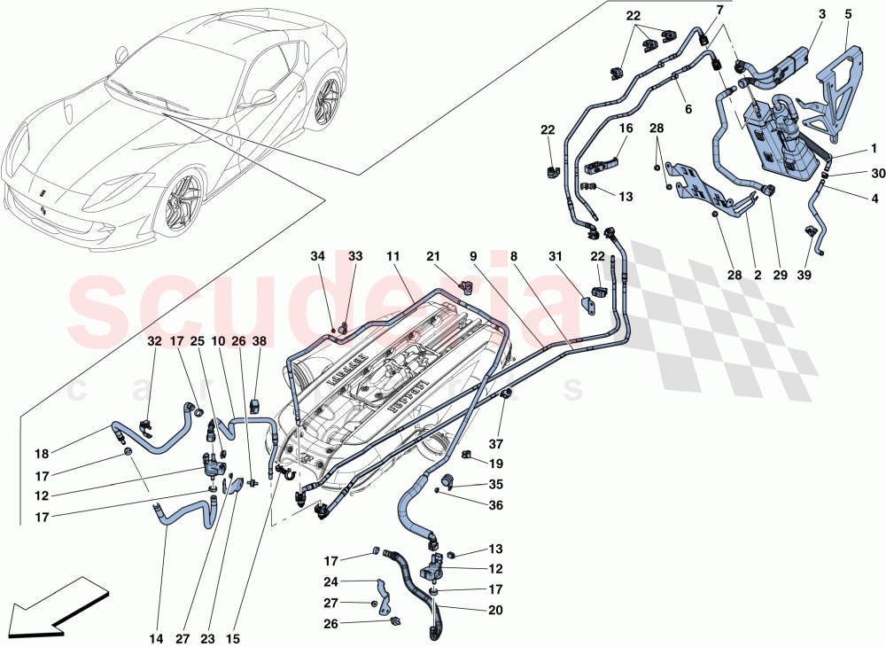 EVAPORATIVE EMISSIONS CONTROL SYSTEM of Ferrari Ferrari 812 Superfast/GTS