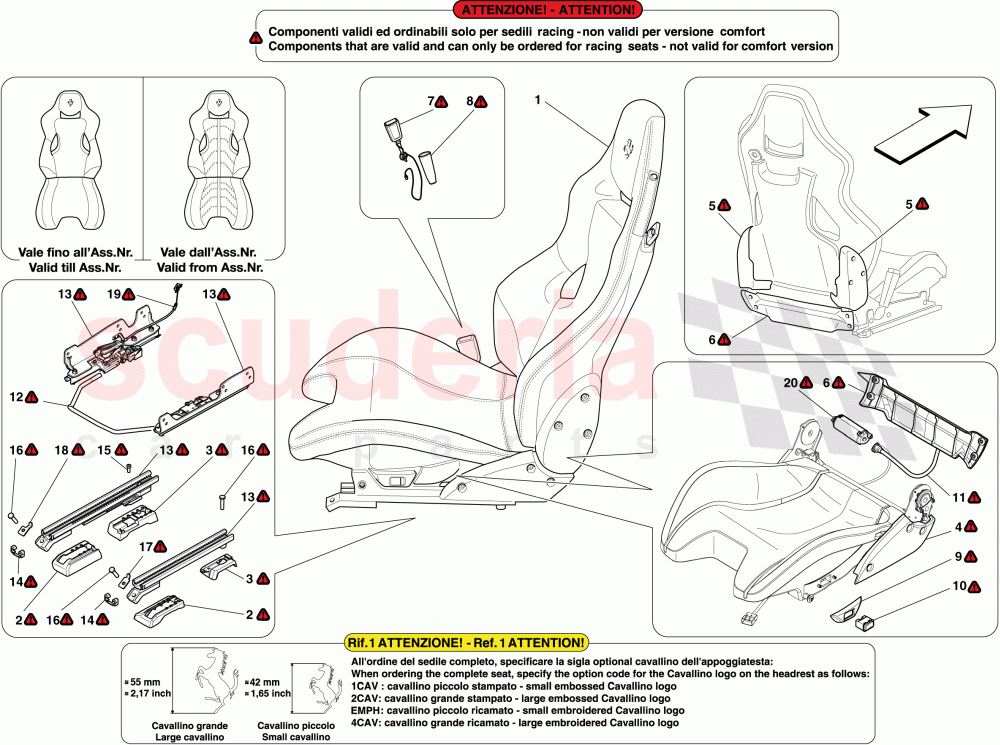 FRONT SEAT - RACING of Ferrari Ferrari California (2012-2014)