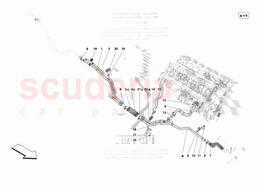 GEARBOX OIL HEAT EXCHANGER AND PIPES - FRONT-UNDERBODY PIPES of Ferrari Ferrari 12Cilindri